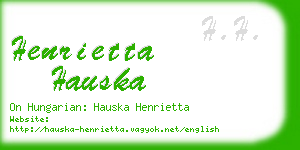 henrietta hauska business card